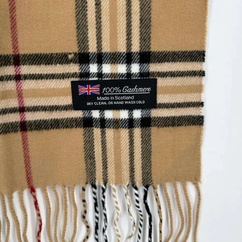 Cashmere Plaid‎ Scarf, Made in Scotland - Unisex Design